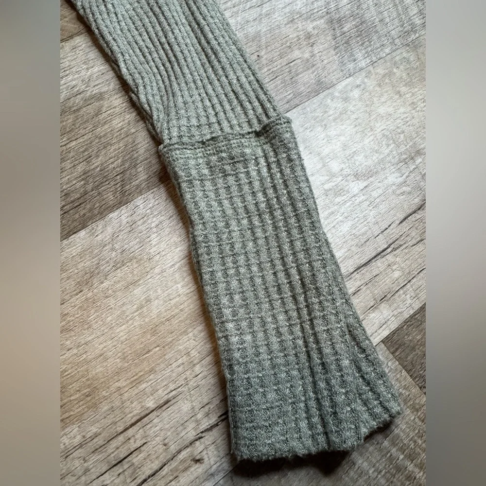 Altar'd State Sage Waffle Knit Lightweight T/Sweater